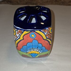 Mexican hand painted makeup brush holder or artist brush holder  -
